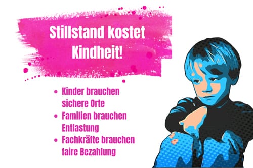Banner Stillstand kostet Kindheit